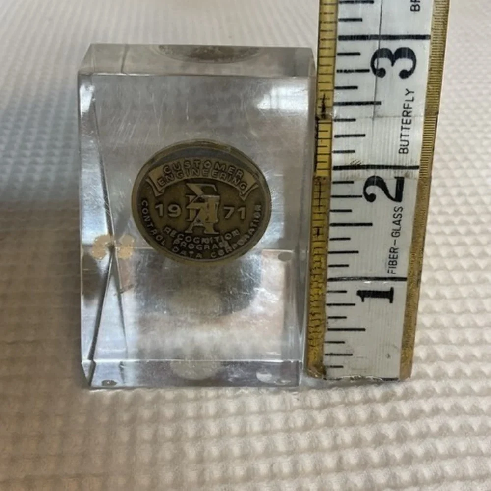 VTG 71s Control Data Corporation CDC Paperweight Medallion Tech Computer 3
